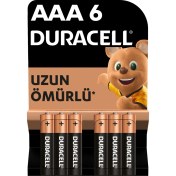 Resim Duracell Alkalin AAA İnce Kalem Pil, 1,5 V LR03/MN2400, 6’lı paket 