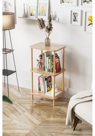 Resim 3 Raflı Ahşap Kitaplık Raf Ahşap Gazetelik Ayakkabılık -çam 