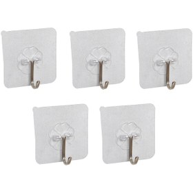 Resim Süper Güçlü Yapışkanlı Suya Dayanıklı Şeffaf Askı 5Li Set (509004913) 