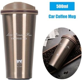 Resim Suofeng 500ml Paslanmaz Çelik Isı Saklama Bardak, Soğuk Ve Sıcak İçecek Tutar, Araçlarda Kullanım Uygun, Dışarıda Taşınabilir Kupa Siyah 