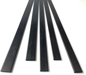 Resim AYTOSH 2pcs Length 500mm Carbon Fiber Material Carbon Fiber Sheet, Carbon Fiber Plate High Hardness Twill Carbon Fiber Plate Board Sheets, For Diy Drone (Size : 1x5mm) 