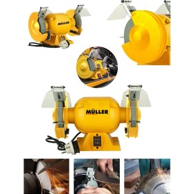 Resim Promüller Alman 125 mm Çark Motoru Zımpara Balta Bıçak Bileme Makinesi Taş Motoru Taşlama 