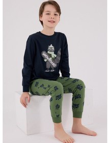 Resim Rolypoly Erkek Çocuk Lacivert Pijama Takımı 5274-48643 Lacivert 