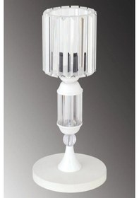 Resim İstanbul Avize Kristal Taşlı Beyaz Kasalı Y-15 Beyaz Taş Kafalı Abajur 