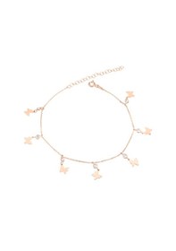 Resim Brezza Lusso Jewelry Kelebek Figürlü Clasical Taşlı Sallantılı Gümüş Kadın Ayak Halhal Rose 
