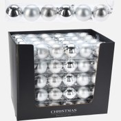 Resim Yılbaşı Ağacı Topu 6'lı Gümüş 7 cm 