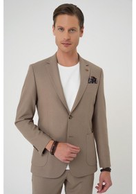 Resim Efor Comfort Fit Mono Yaka Torba Cep Casual Koyu Bej Ceket C 708 Bej 