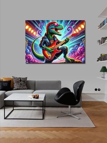 Resim Tablo Mega Kanvas Tablo Dinozor Gitar Çılgınlığı YTCNVS502293, 50 x 70 