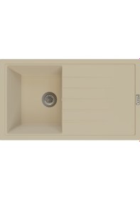 Resim Polex Cristalüx Granit Evye P-03 Bej Tezgah Altı Ve Tezgah Üstü Mutfak Evyesi 85x49.5 CM 