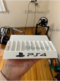 Resim Filkorium3D Playstation 4 Oyun Tutucu Stand - Oyun Standı PS4 Yazılı Ve Uyumlu - 10 Oyun Kapasiteli PS4 