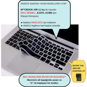 Resim McStorey Macbook Air 11inç Klavye Koruyucu (UK-İNGİLİZCE) A1370 A1465 Modelleri ile Uyumlu 