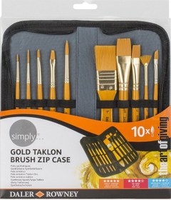 Resim Daler Rowney Sımply Akrılık Boya Çantalı Fırça Set 10 Lu 