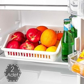 Resim Porsima Org-25 2 li Çok Amaçlı Buzdolabı İçi Düzenleyici Sebze Meyve Organizer Sepet 