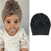 Resim Zshskj 5 Adet Bebek Ayçiçeği Katı Türban Şapka-Siyah (Yurt Dışından) 