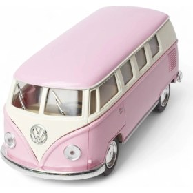Resim Çek Bırak 1962 Metal Model Klasik Oyuncak Volkswagen T1 Minibüs Pastel Pembe 