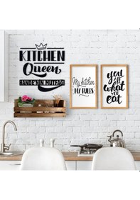 Resim Bk Home Dekoratif Doğal Ahşap Raf Mutfak Konseptli 2’Li Ahşap Tab (551038666) 