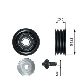 Resim Fiat Egea Alternatör Gergi Rulmanı 1.6Mjtd GATES 51856150 