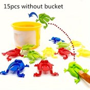 Resim 15 Adet Froggy Eğlence Partisi Seti - Zıplayan Kurbağa Bouncing Oyuncak, Kova, Plastik Kurbağalar, Elektrik Gerekmez, Tüysüz, Doğum Günü Hediyeleri ve Parti Favorileri İçin İdeal 