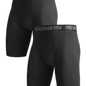 Resim 2 Adet Erkek Diz Boyu Pantolon, Bisiklet/Yüzme/Spor İçin Spor Şortları, Atletik Giyim, Çabuk Kuruyan Kumaş Esneklikli Performans Eğitimi Antrenman Taytı Aktif Yaşam ve Fitness Tutkunları ile Birinci Sınıf Kalite 