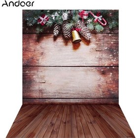 Resim Monyee "1.5x2m Fotoğraf Stüdyosu İçin Noel Temalı Ahşap Zemin Desenli Polyester Fon Perdesi" Çok Renkli 