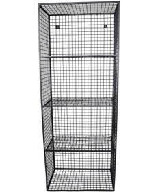 Resim Wessdizayn Metal Duvar Rafı 4 Gözlü Kitaplık Grid Kafes Tel Model Wd-61 