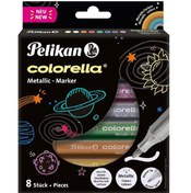 Resim Pelikan Keçeli Kalem Colorella Metalik 8 Li Kutu 411 