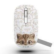 Resim IWM-242K Bluetooth - Wireless Double Mod Rechargeable Kedi Desenli Sessiz Mouse Inca