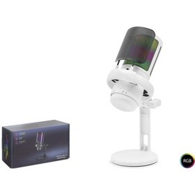 Resim Büro Ev Ofis si İçin Beyaz 192khz/24bit Profesyonel Rgb Typec Mikrofon 