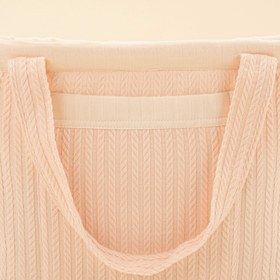 Resim Bebek Bakım Çantası - Somon Örgü - Krem Muslin 