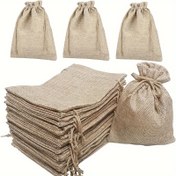 Resim 25 adet Tuval Çekme Çantası, Noel, Şükran Günü, Düğün, Doğum Günü, Parti Malzemeleri, Hediye Paketleme, Ev Düzenleme, Takı, Tatil Süsleri için Çok Amaçlı Depolama Çantaları 
