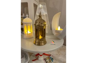 Resim Özbience Ramazan Feneri, Tealight LED Hediyeli, Ev ve Ofis Modern Dekor 