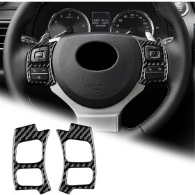 Resim Luenaarry Karbon Fiber Araba Direksiyon Simidi Düğme Paneli Kapağı Çıkartma Döşeme (Yurt Dışından) 
