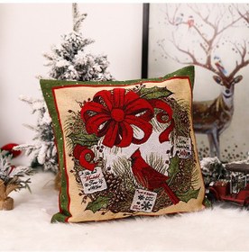Resim Yunboo D Modeli Noel Gerginliği Desenli Kumaş Yastık Kılıfı 45x45 Cm - Koton-fiber Karışımı, Jacquard Dikişli Çok Renkli 
