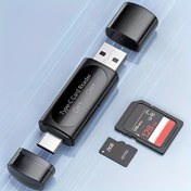 Resim USB Mikro SD Kart Okuyucu, 4'ü 1 Arada Tip C/USB A'dan SD/Micro SD/SDXC/SDHC Kart Adaptörü, Çift Kart Yuvalı Hafıza Kartı Okuyucu, PC, MacBook, Galaxy, Tablet, Huawei ve Daha Fazlası ile Uyumlu 
