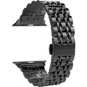Resim Pilanix iOS Uyumlu Watch 44 Mm Için Renkli Zincir Modelli Metal Kayış 