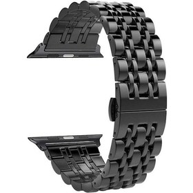 Resim Pilanix iOS Uyumlu Watch 44 Mm Için Renkli Zincir Modelli Metal Kayış 