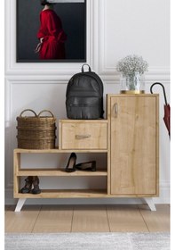 Resim Decormet Retro Ayakkabı Dolabı Safir Meşe Safir Meşe 