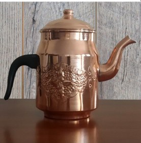 Resim Binbir Trend Işlemeli Battal Boy Bakır Kahveci Demliği 2.3 L Bakır 