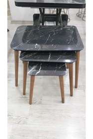 Resim MUTLU ALIŞVERİŞ MERKEZİ 3lü Mdf Dikdörtgen Retro Zigon Sehpa 