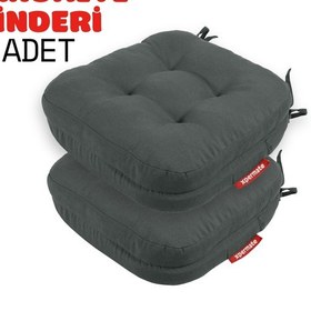Resim Xpermate 2'li Çift Kat Sandalye Minderi 42x42x8 Antrasit 