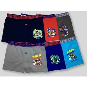 Resim Tutku Erkek 6'Lı Çocuk Çok Renkli Elastan Pamuk Baskılı Boxer 6'Lı Paket. 001 