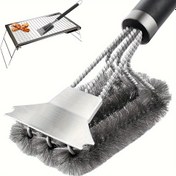 Resim 1 adet Barbekü Fırçası, Barbekü Üçlü Sünger, BBQ Temizleme Fırçası, Tel Kıllar Fırça Temizleyici, Barbekü Izgara Fırçası ve Kazıyıcı, Barbekü Araçları, Açık Hava Izgara Aksesuarları, Temizlik Araçları, Mutfak Aksesuarları 