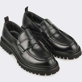 Resim Elle Shoes Siyah Deri Erkek Günlük Loafer 