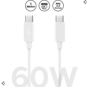 Resim Spigen USB-C to USB-C 1 Metre Kablo 60W Güç / PPS 2.0 Super Hızlı Şarj / 480 Mbps Data Aktarım Hızı Type-C Ekstra Dayanıklı White - ACA08717 