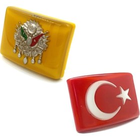 Resim BS.Elektronik Türk Bayrağı ve Osmanlı Etiket Panjur Arması 3 Boyutlu Vidalı (489286404) 