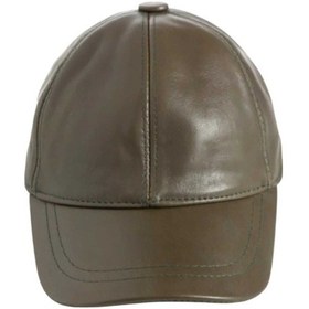 Resim Unisex %100 Deri Arkadan Ayarlanabilir Baseball Kep Şapka Zeytin Haki 