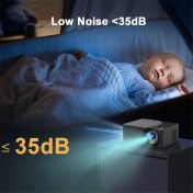 Resim Serfhyff Projektör LED Hd 1080P Kablosuz Cep Telefonu Mini Projektör Projektör Stand Taşınabilir Ev Sineması Video Player-B (Yurt Dışından) 