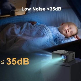 Resim Serfhyff Projektör LED Hd 1080P Kablosuz Cep Telefonu Mini Projektör Projektör Stand Taşınabilir Ev Sineması Video Player-B (Yurt Dışından) 