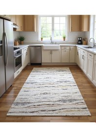 Resim Bademli Halı Lüx Kaymaz Taban Dekoratif Halı 9014 Renkli Çok Renkli 