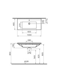 Resim Vitra S50 5479B003-0001 Etajerli Lavabo 100 CM Beyaz 